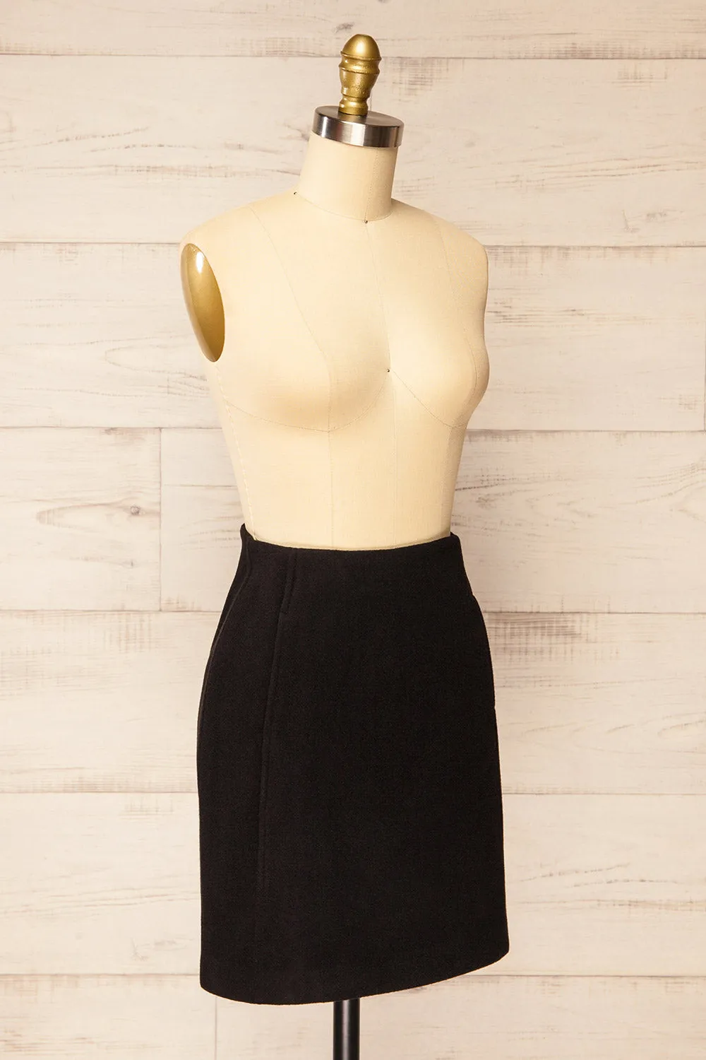 Aberforth Black | Short Felt Skirt w/ Pockets