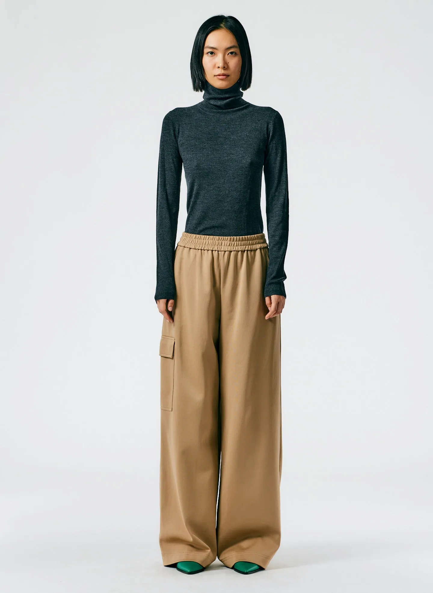 Active Knit Wide Leg Pull On Pant