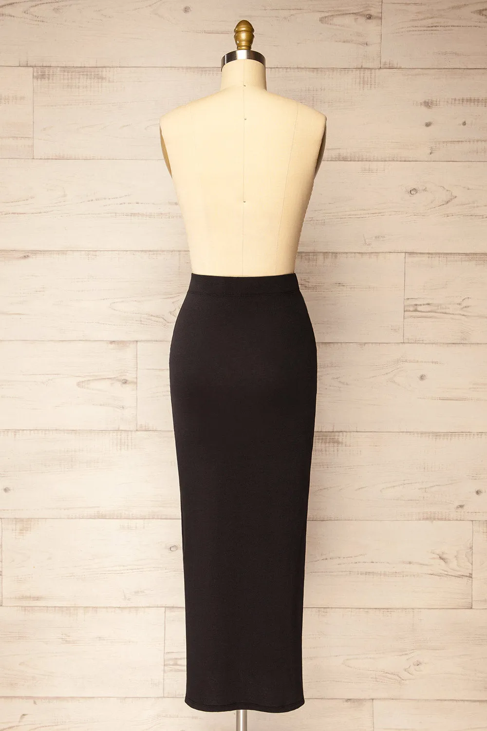 Addis | Black Long Skirt w/ Side Slit