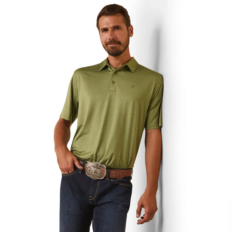 'Ariat' Men's Charger 2.0 Polo - Pesto