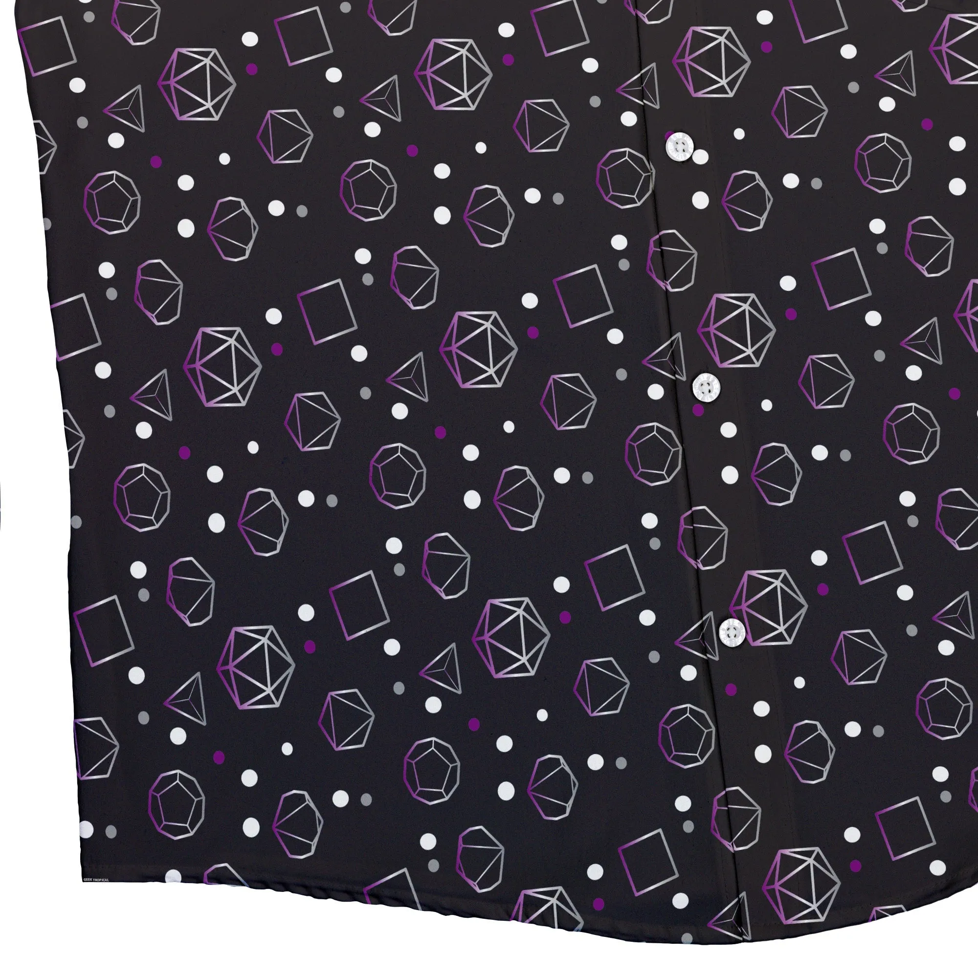 Asexual Pride Flag DND Dice Button Up Shirt