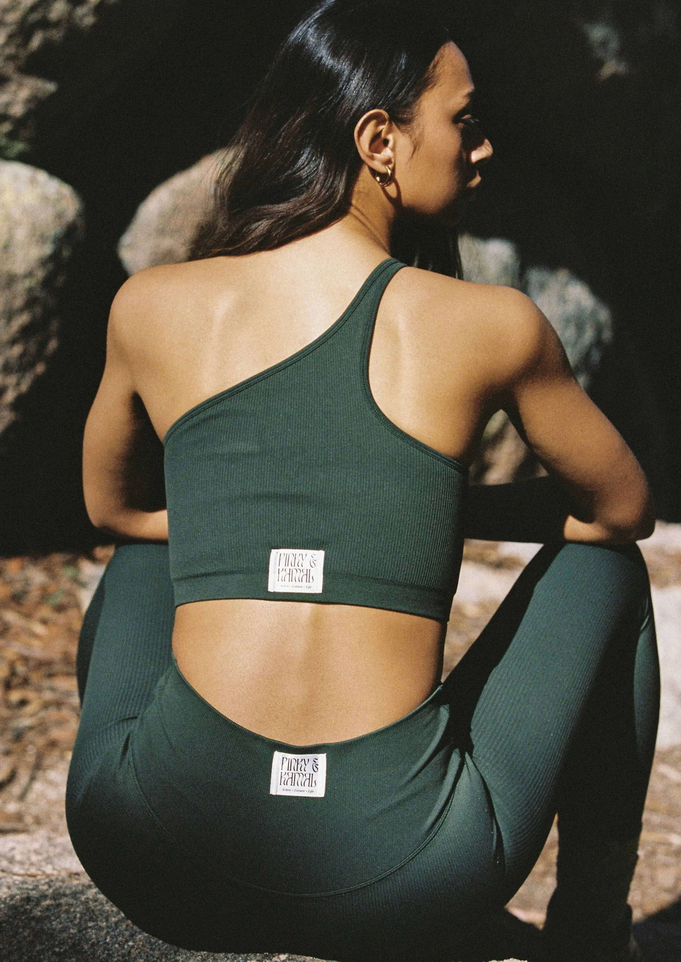 Asymmetric One Shoulder Crop - Forest