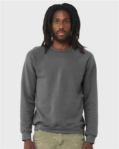 BELLA   CANVAS Sponge Fleece Raglan Crewneck Sweatshirt 3901 Ash