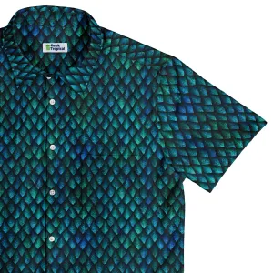 Blue Purple Dragon Scales Button Up Shirt