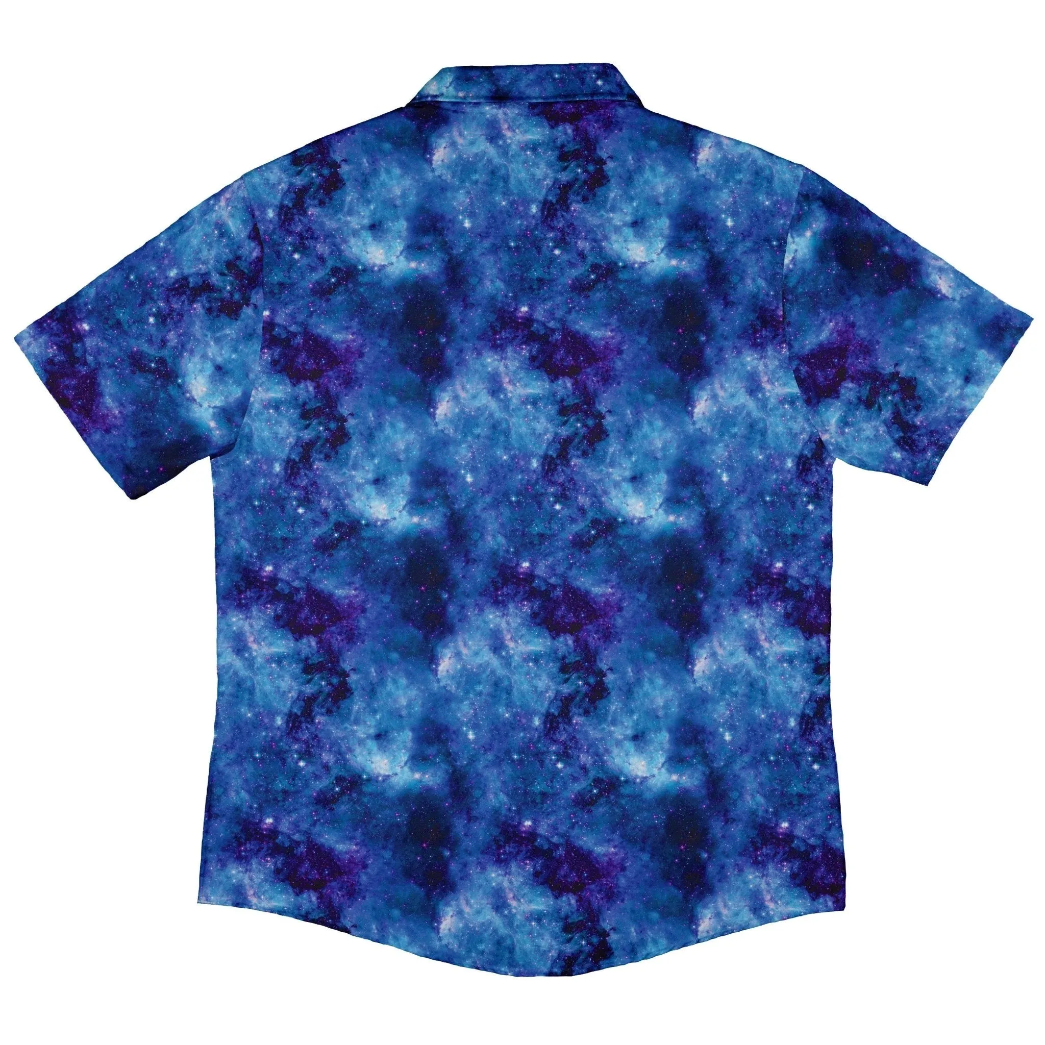 Blue Purple Nebula Space Button Up Shirt