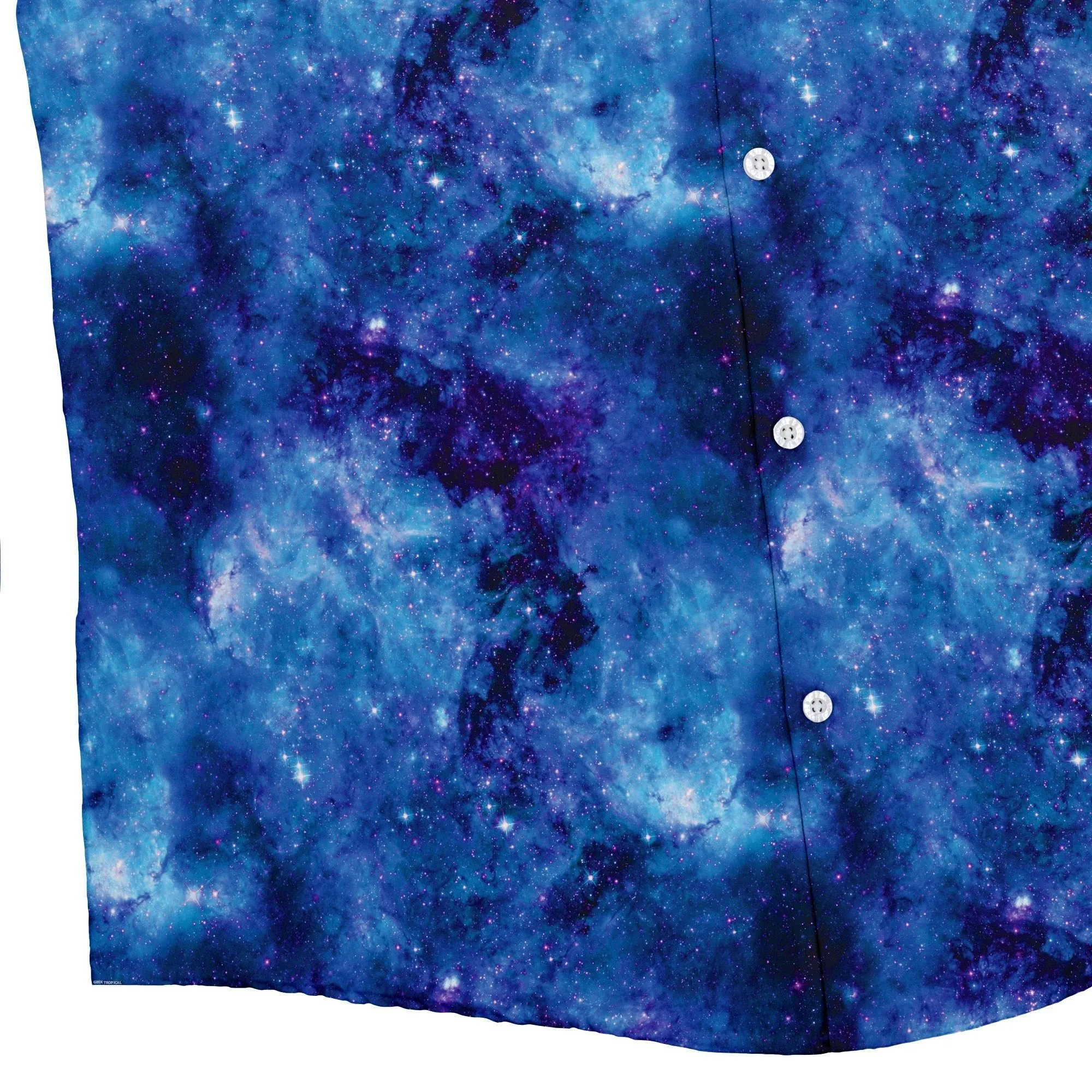 Blue Purple Nebula Space Button Up Shirt