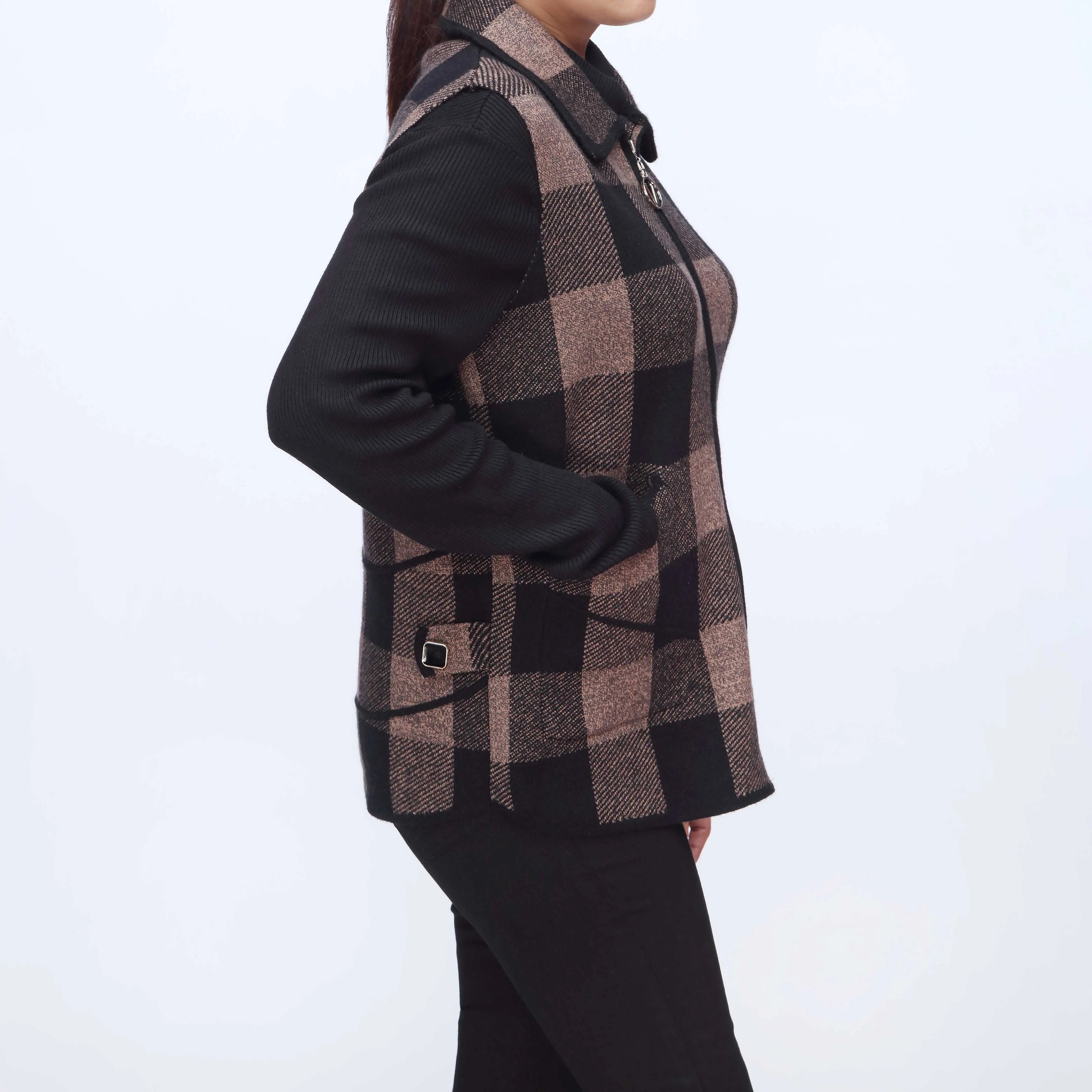 Brown Mid Length Cardigan PW3927