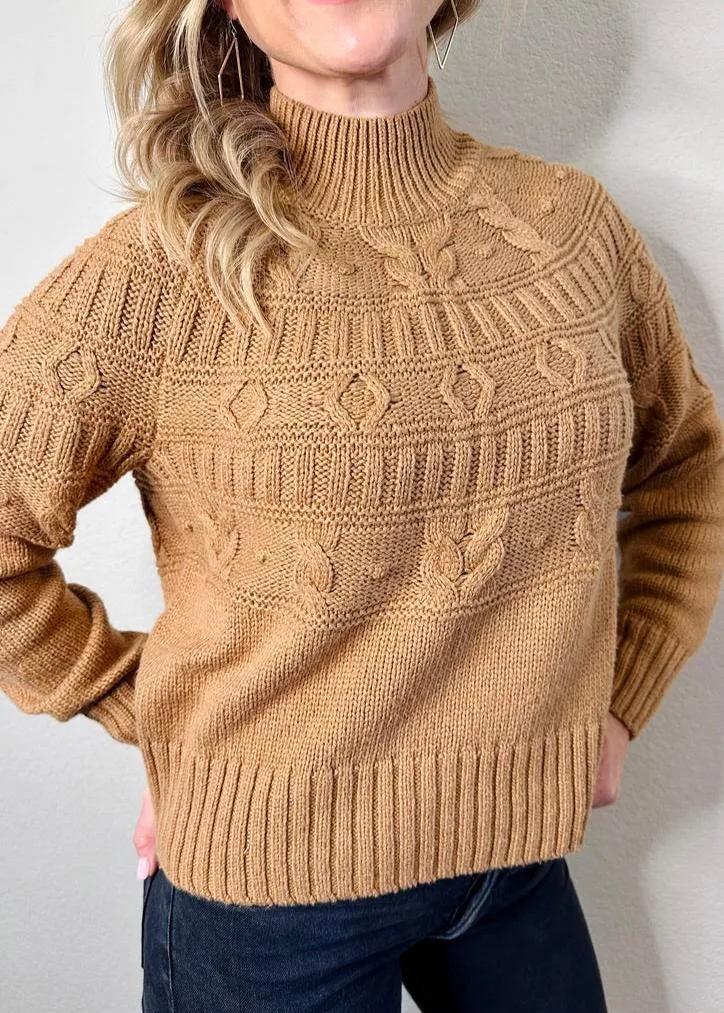 Cabin Fever Highline Pom Mock Neck Sweater