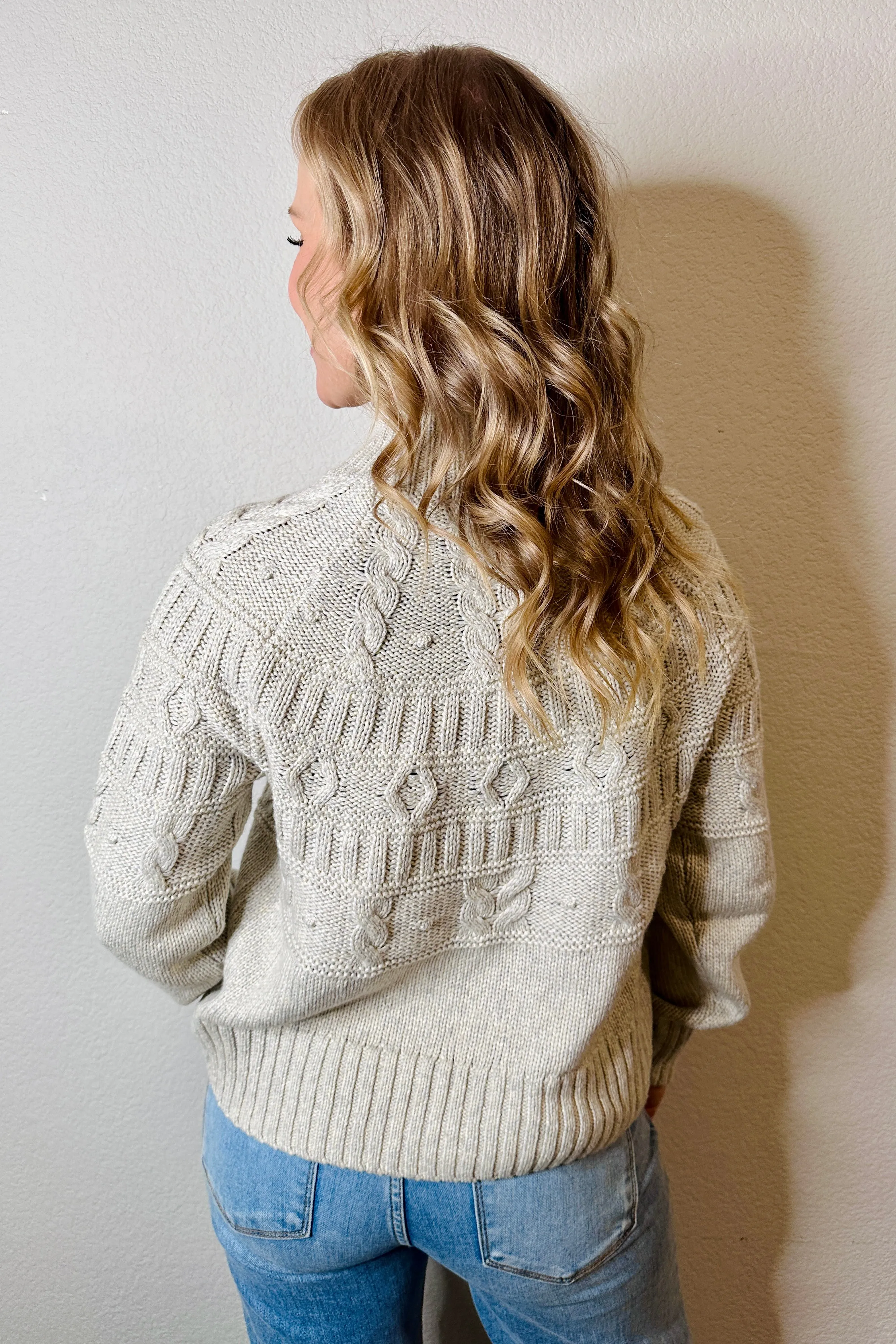 Cabin Fever Highline Pom Mock Neck Sweater