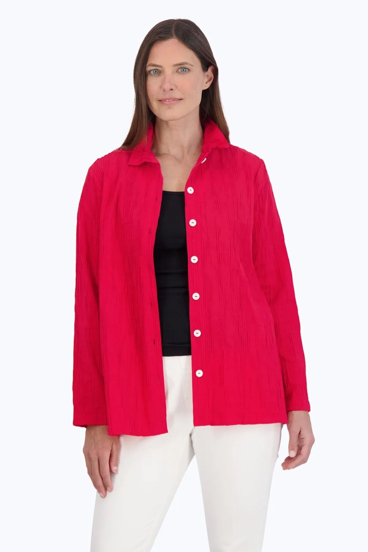 Carolina Solid Crinkle Shirt Jacket