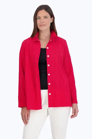 Carolina Solid Crinkle Shirt Jacket