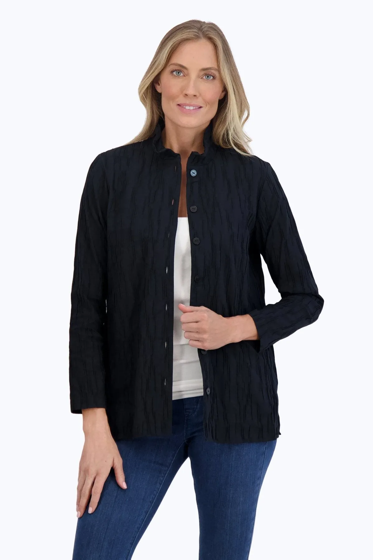 Carolina Solid Crinkle Shirt Jacket