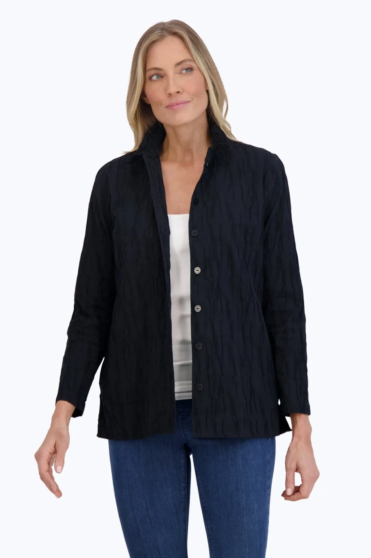 Carolina Solid Crinkle Shirt Jacket