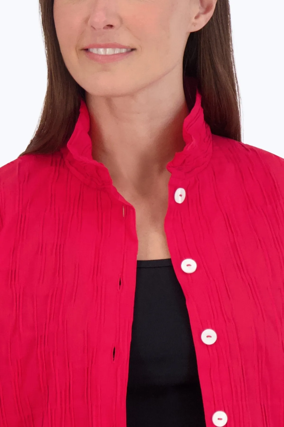 Carolina Solid Crinkle Shirt Jacket