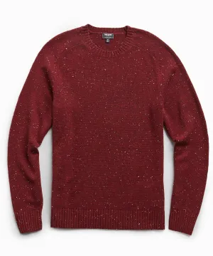 Cashmere Donegal Crew in Merlot