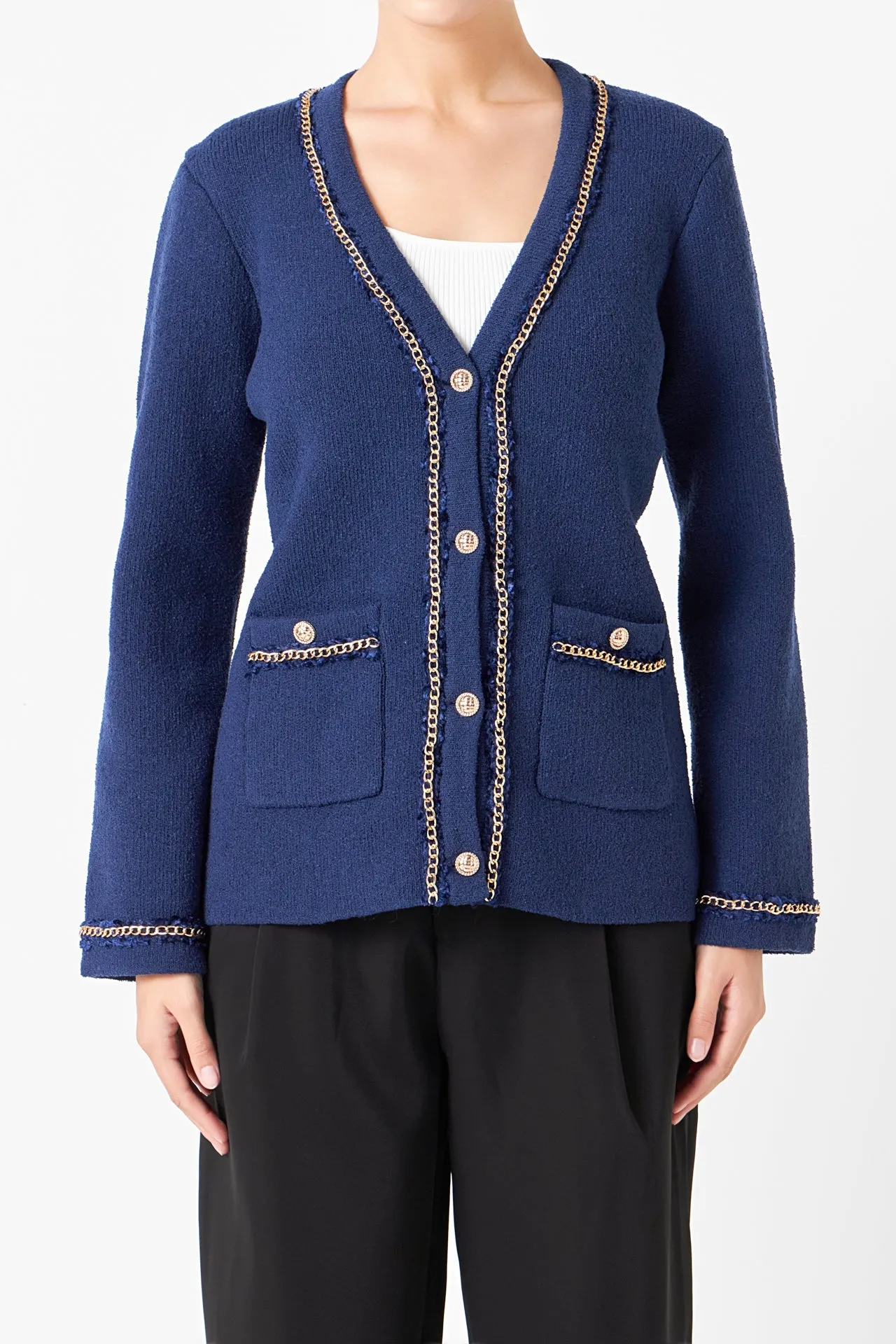 Chain Trim Cardigan