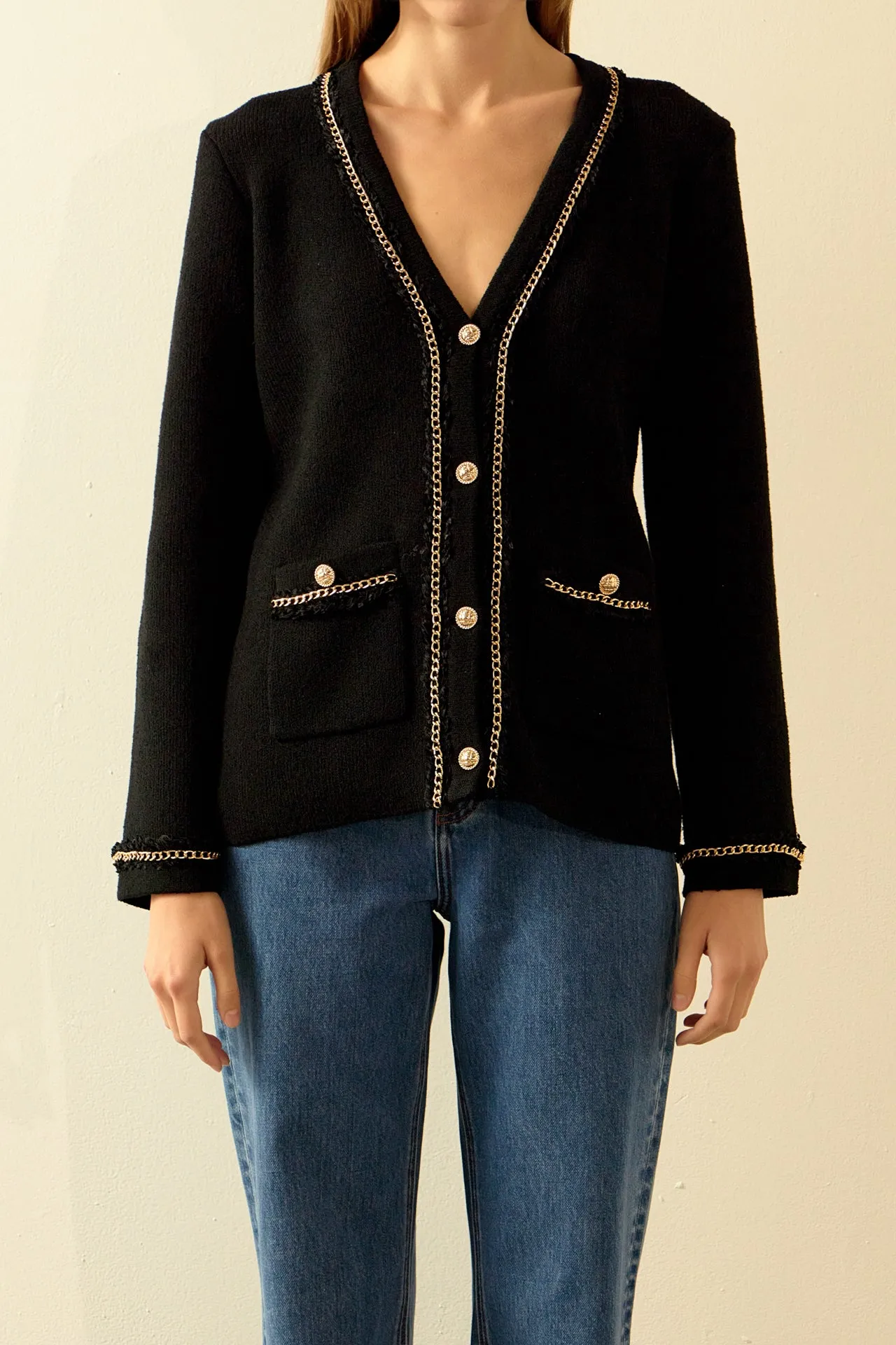 Chain Trim Cardigan