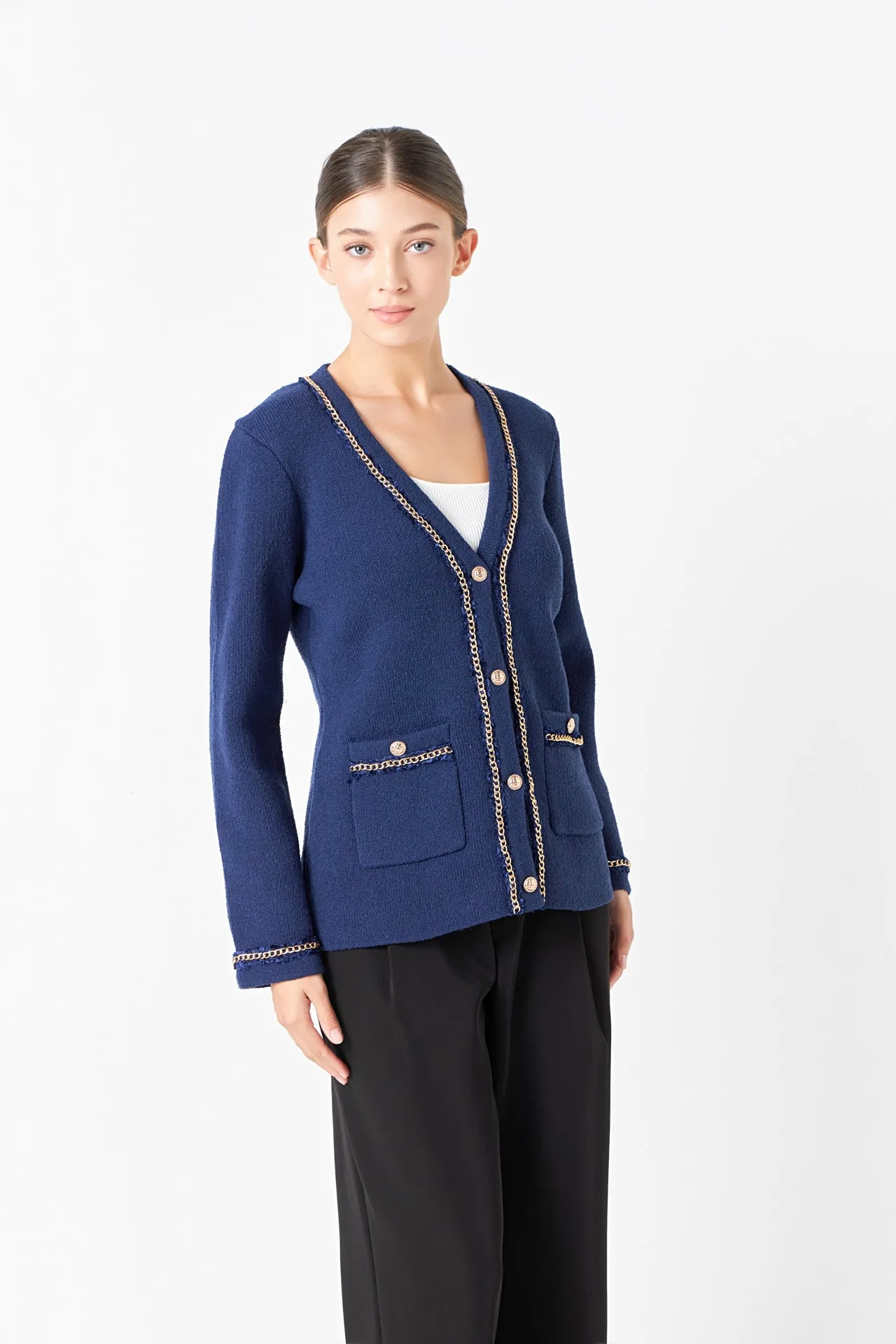 Chain Trim Cardigan