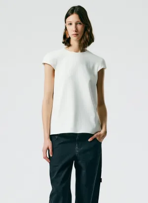 Chalky Drape Rounded Shoulderpad Top