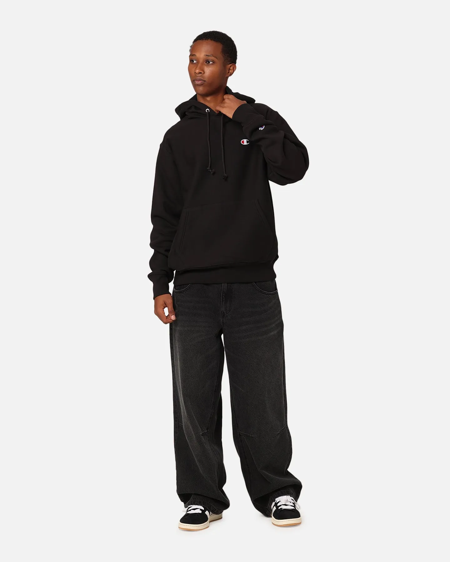 Champion Reverse Weave Small C Hoodie Black