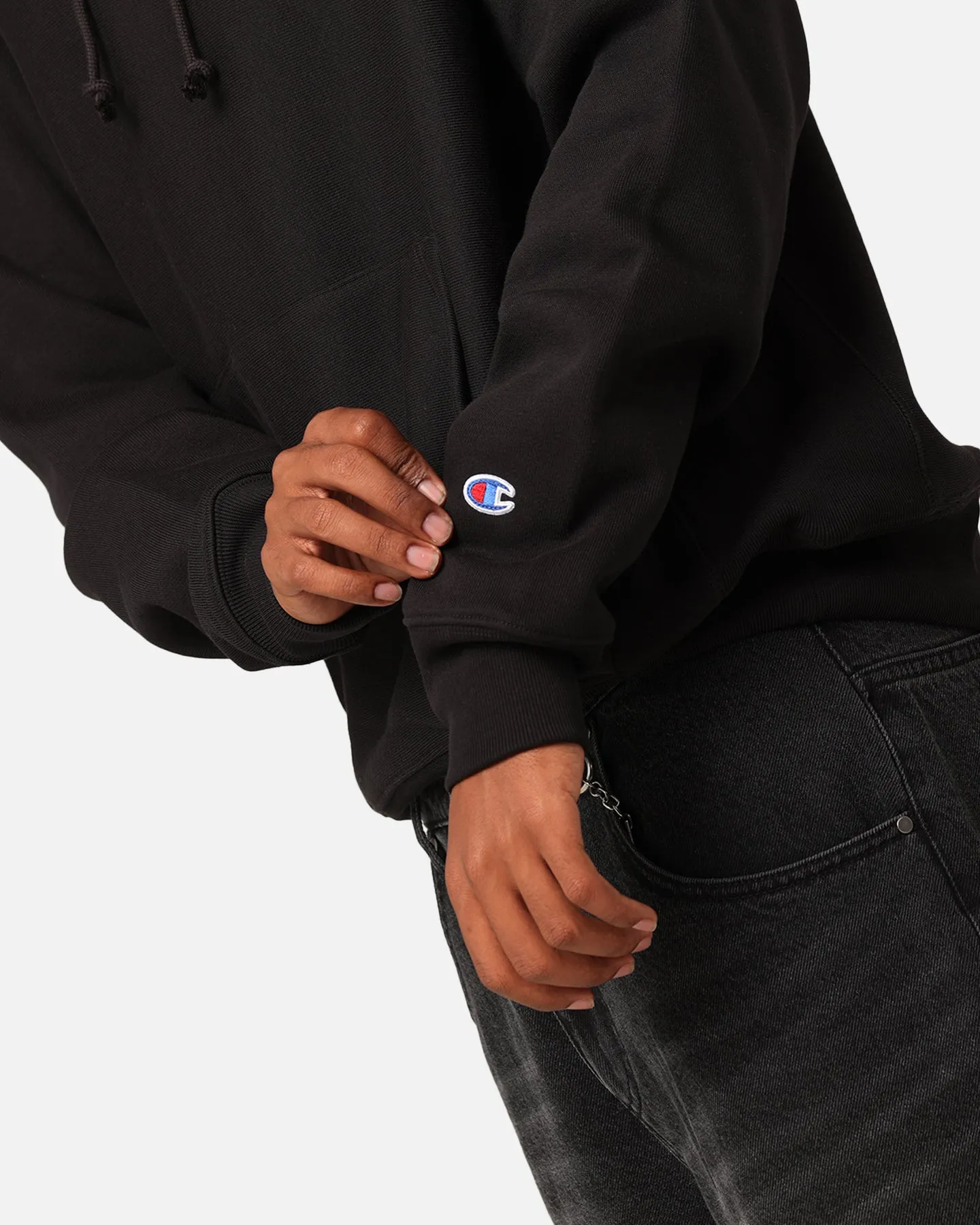 Champion Reverse Weave Small C Hoodie Black