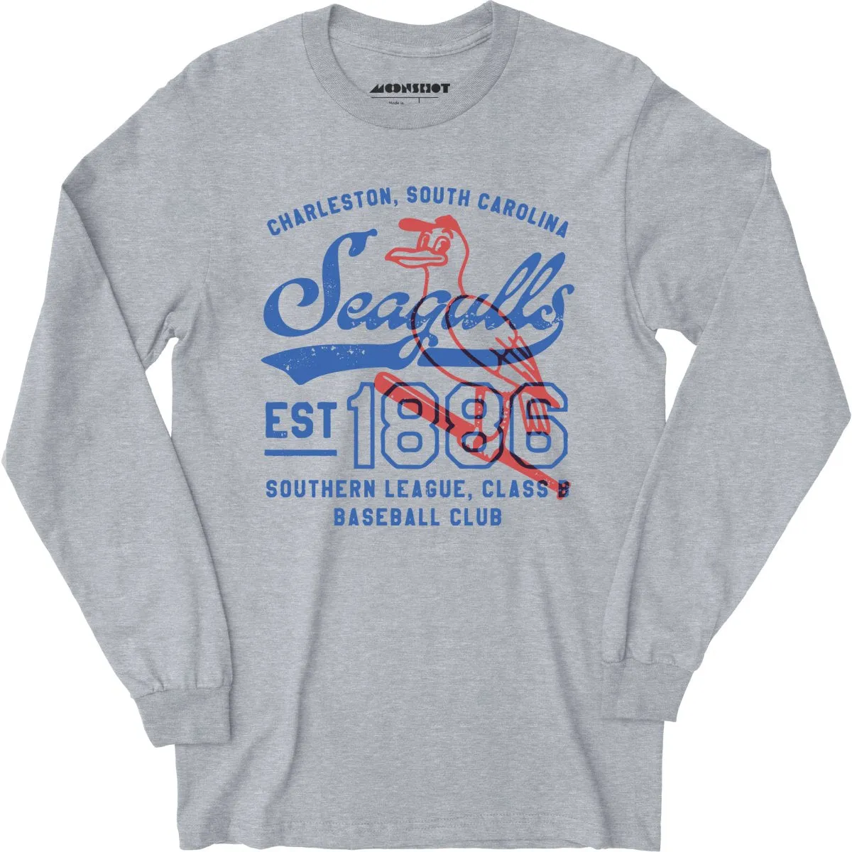 Charleston Seagulls - South Carolina - Vintage Defunct Baseball Teams - Long Sleeve T-Shirt