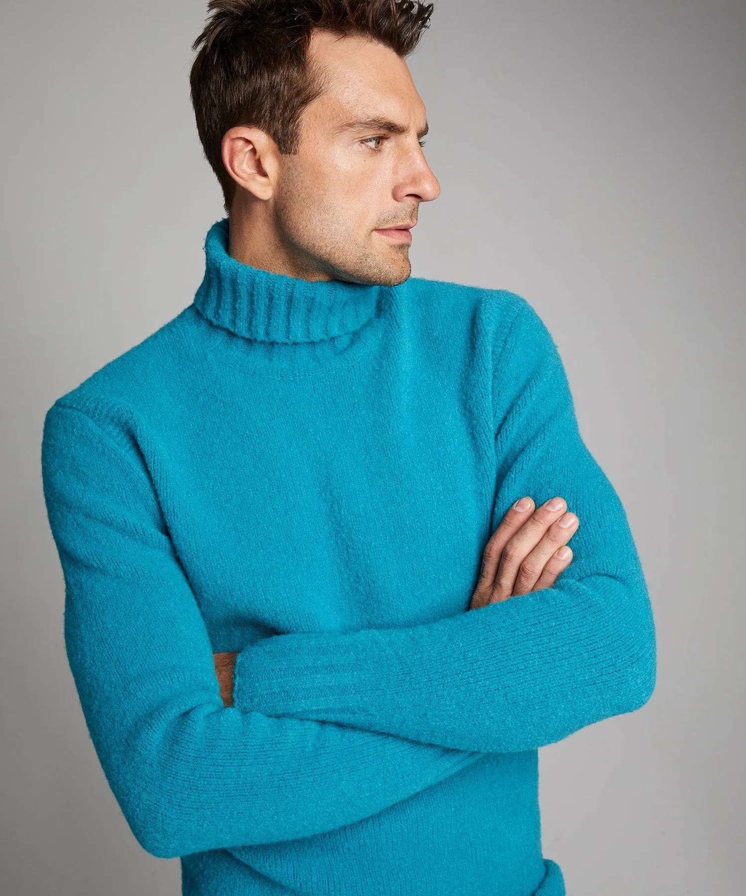 Chunky Turtleneck in Turquoise