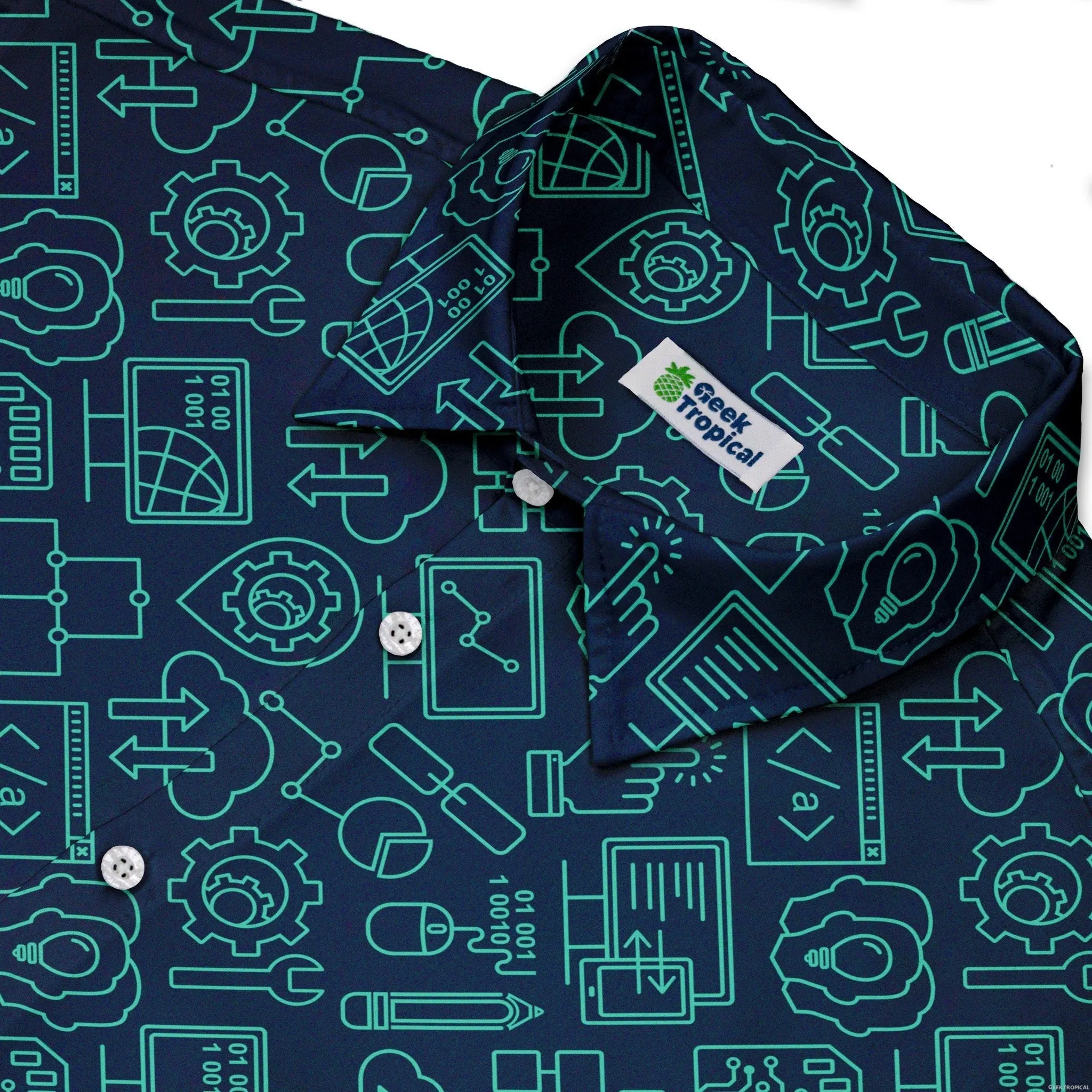 Computer Internet Technology Button Up Shirt