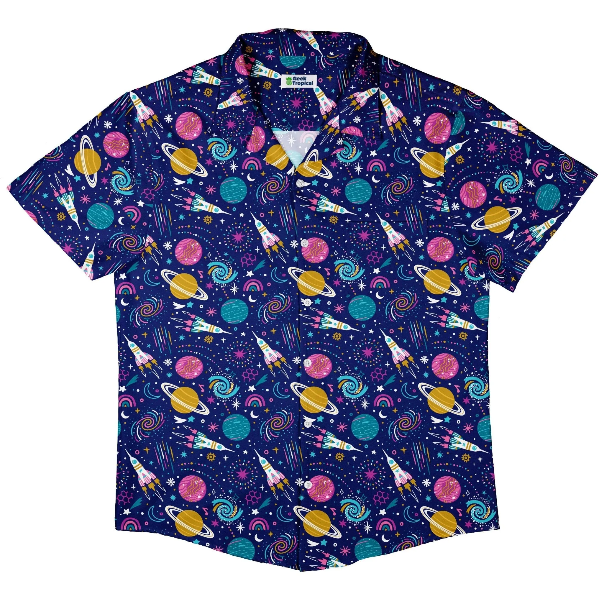 Cosmic Cute Outer Space Button Up Shirt