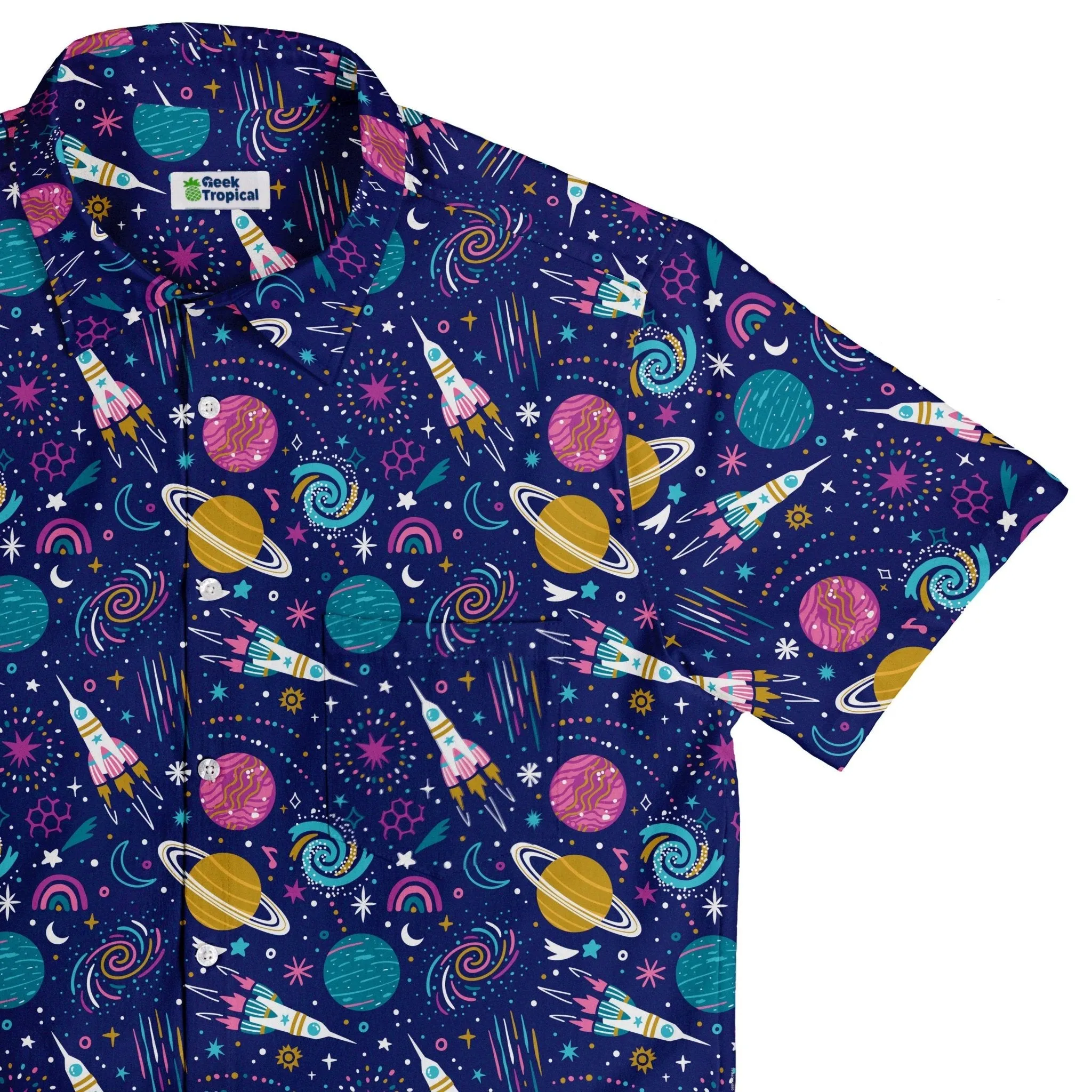 Cosmic Cute Outer Space Button Up Shirt