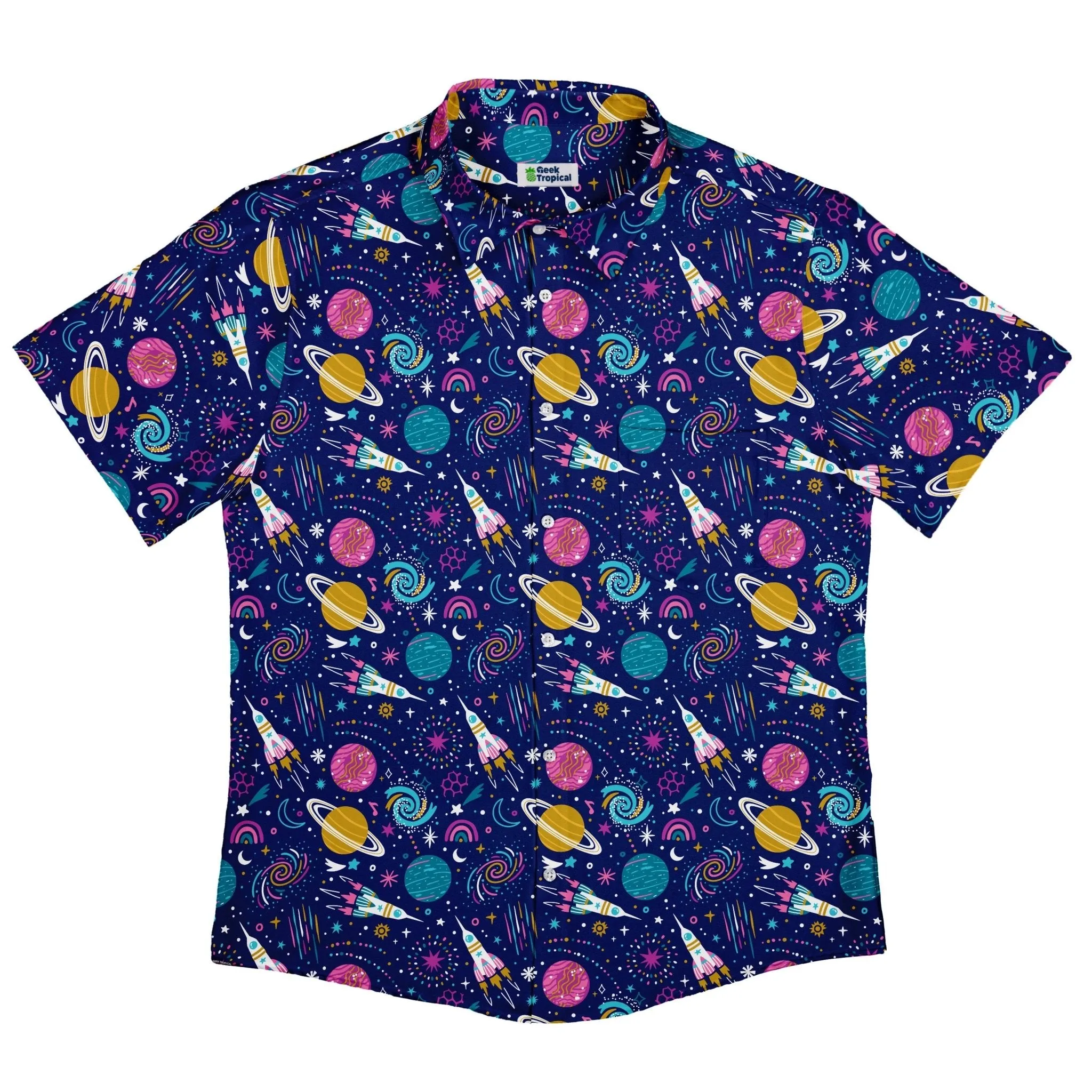 Cosmic Cute Outer Space Button Up Shirt