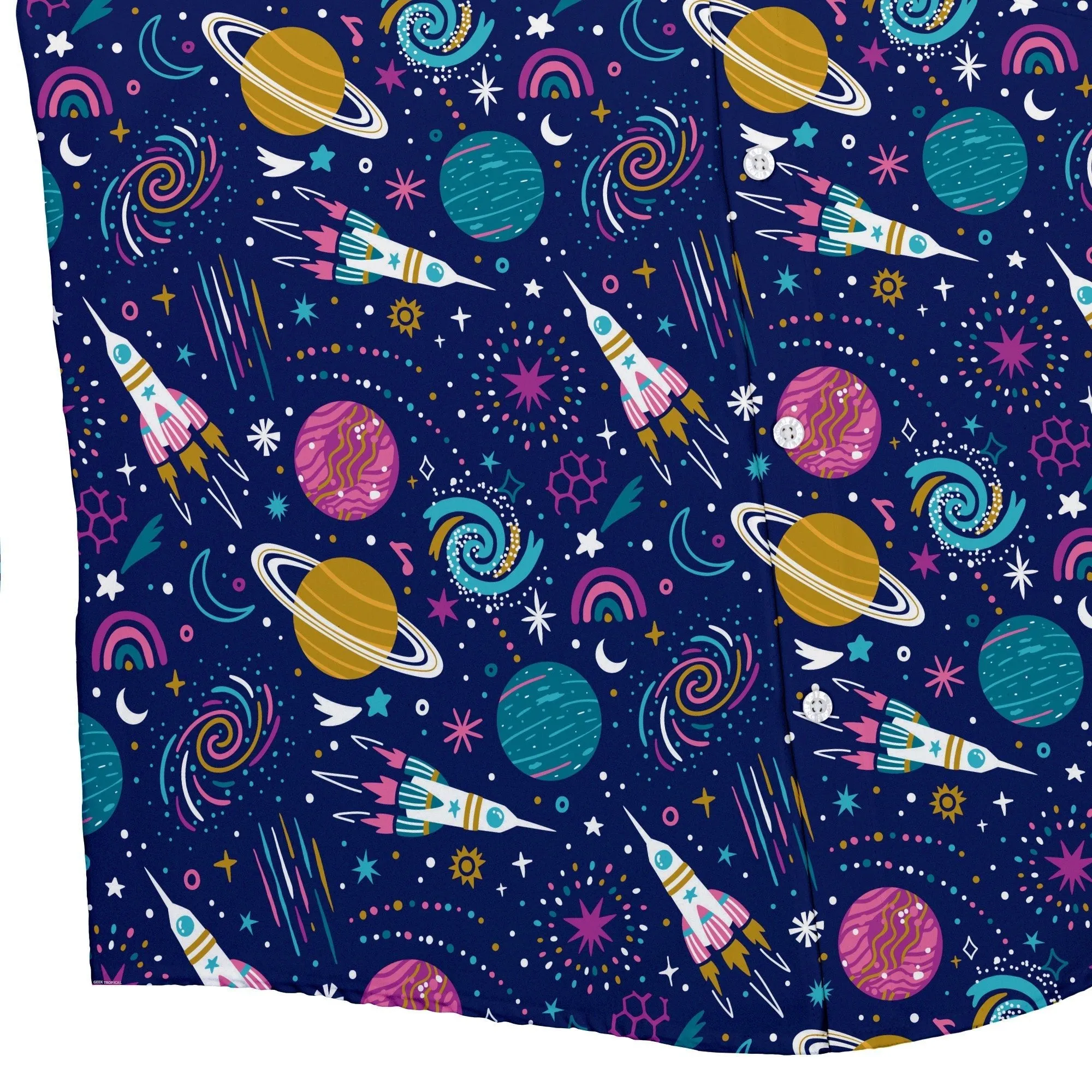 Cosmic Cute Outer Space Button Up Shirt