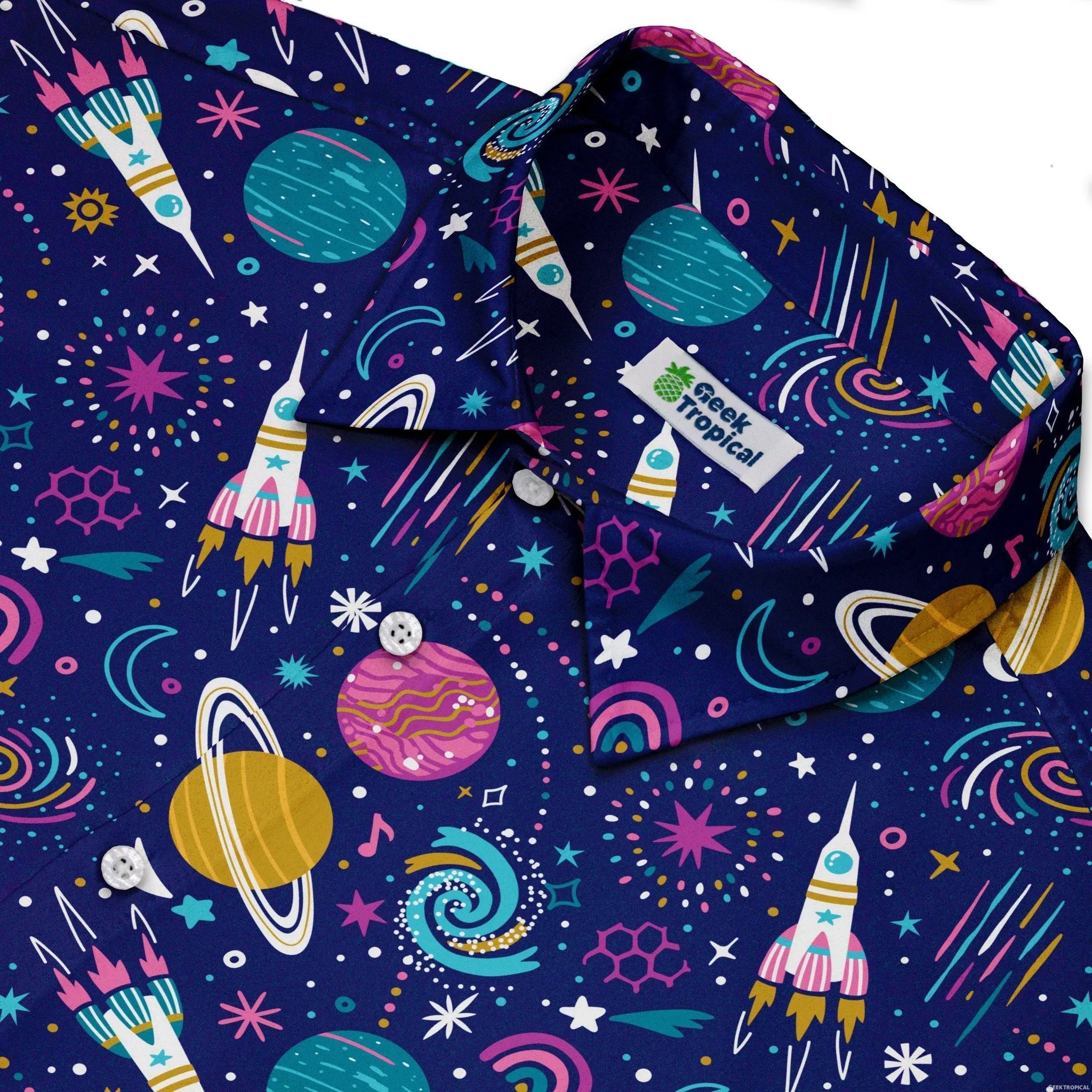 Cosmic Cute Outer Space Button Up Shirt