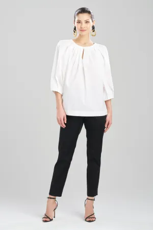 Cotton Poplin Pleated Pullover Top