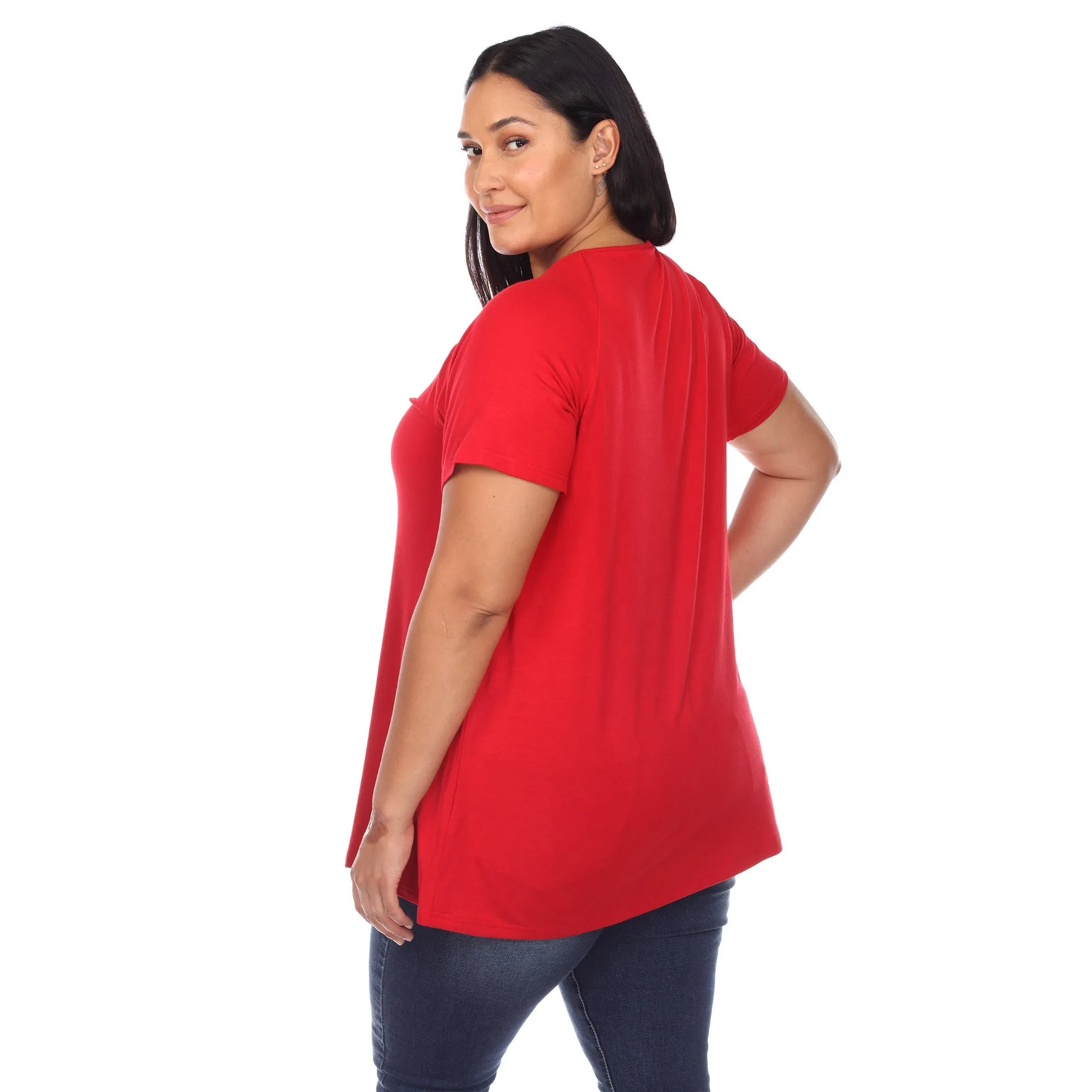 Crisscross Cutout Short Sleeve Top - Plus