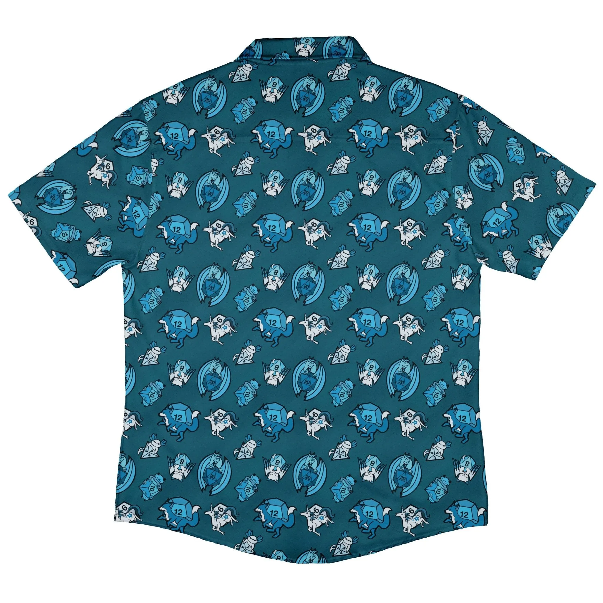 Dice Critters Blue Monochrome Button Up Shirt