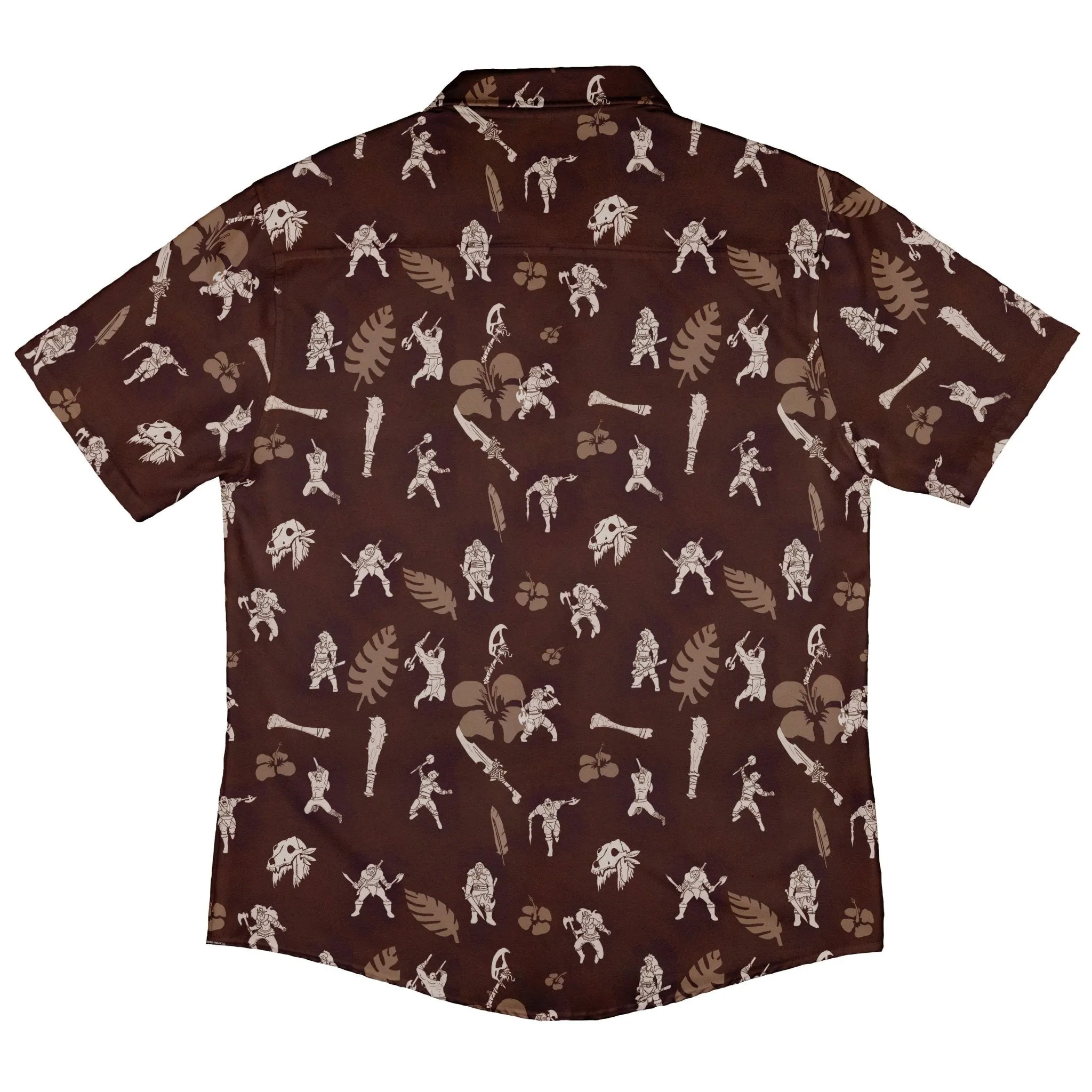 Dnd Barbarian Class Hawaiian Button Up Shirt