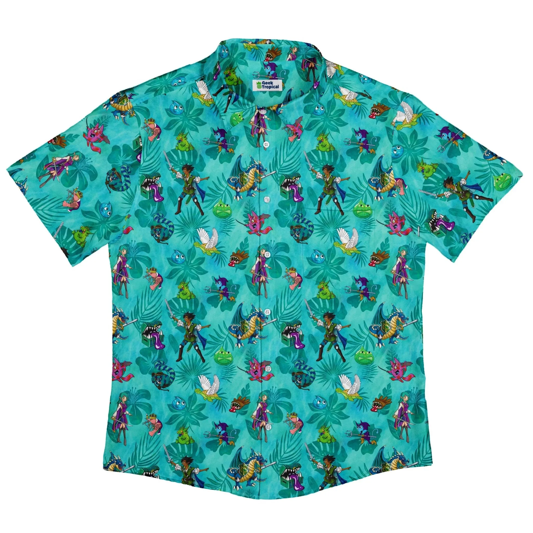 Dnd Cartoon Quest Button Up Shirt