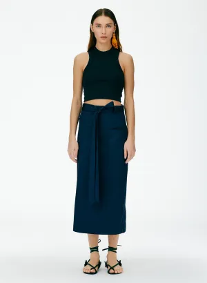 Eco Poplin Lean Back Wrap Skirt