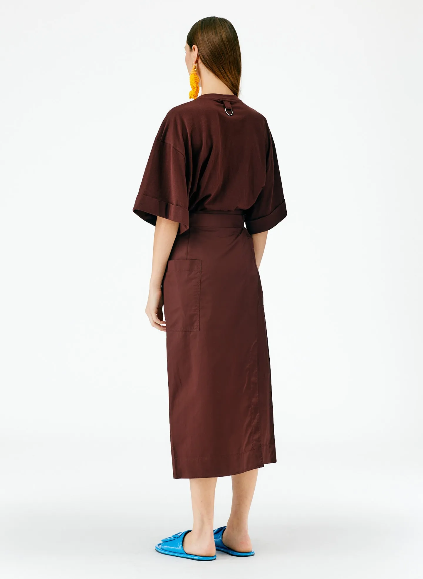 Eco Poplin Lean Back Wrap Skirt