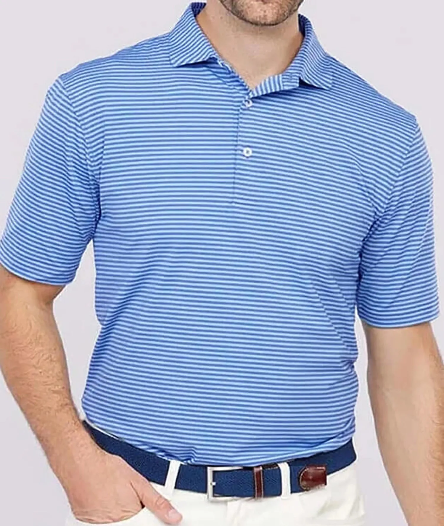 Edward Stripe Performance Polo - Closeout