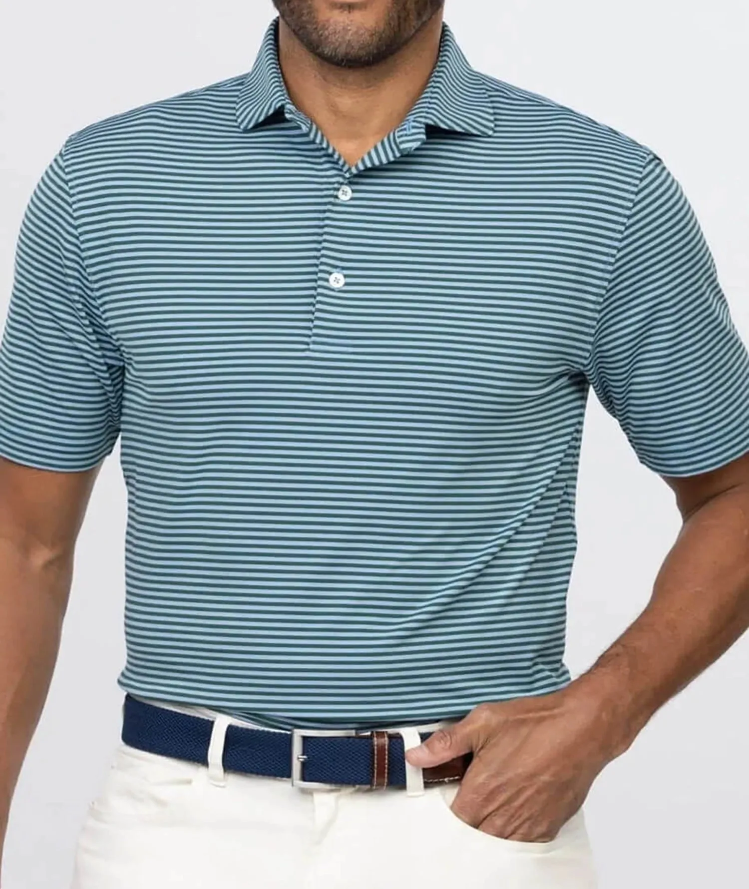 Edward Stripe Performance Polo - Closeout