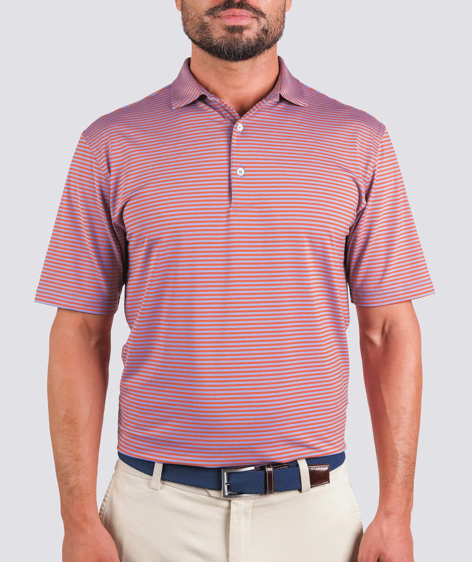 Edward Stripe Performance Polo