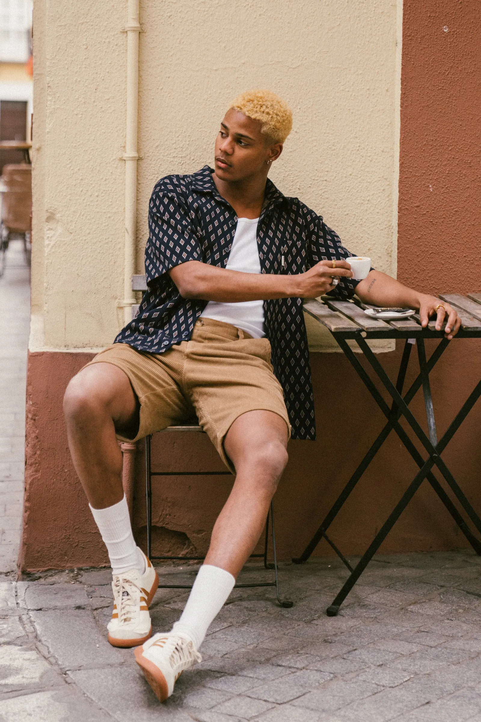 EMILIO TEXTURED POLO SHIRT - NAVY