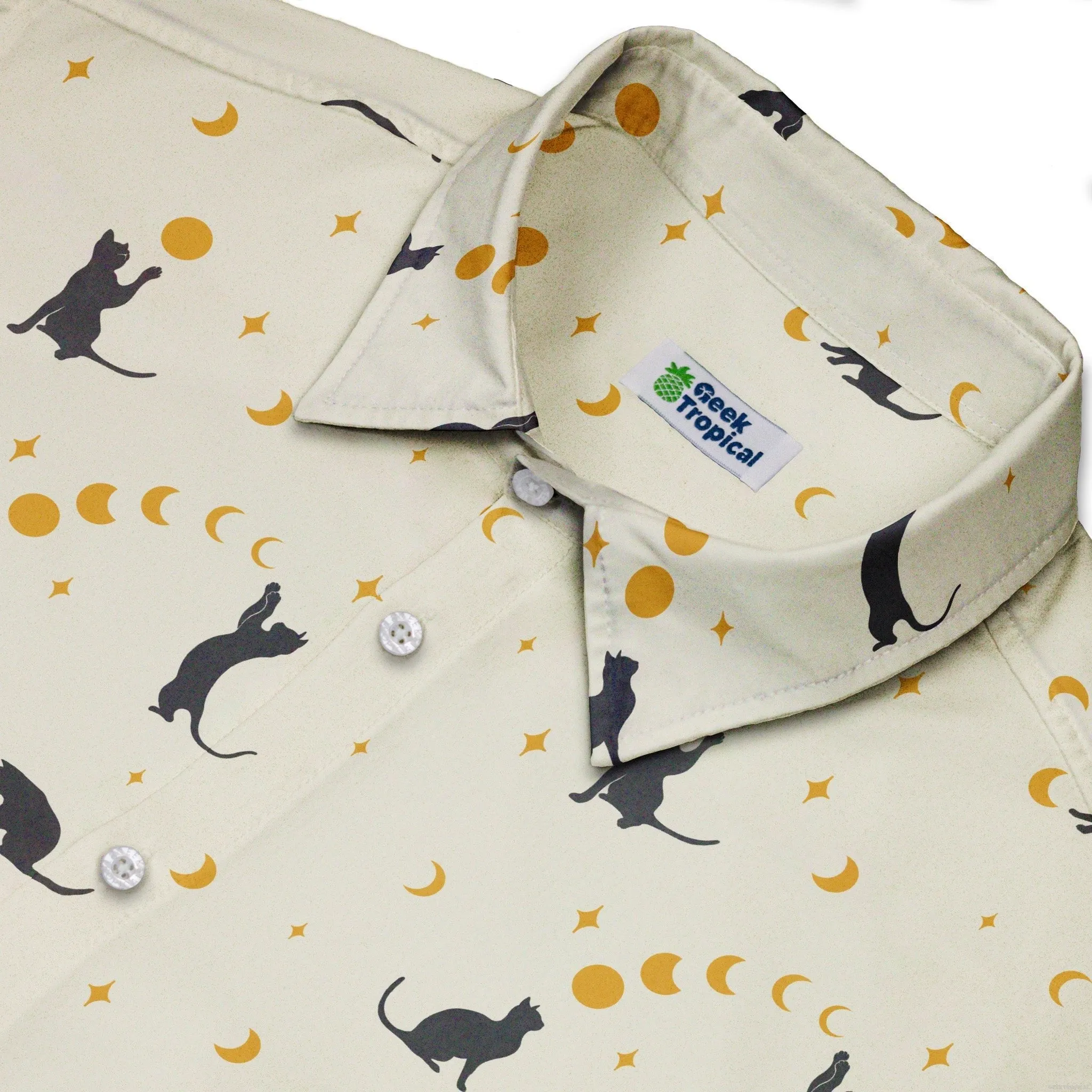 Episodic Cat Catching the Moon Button Up Shirt