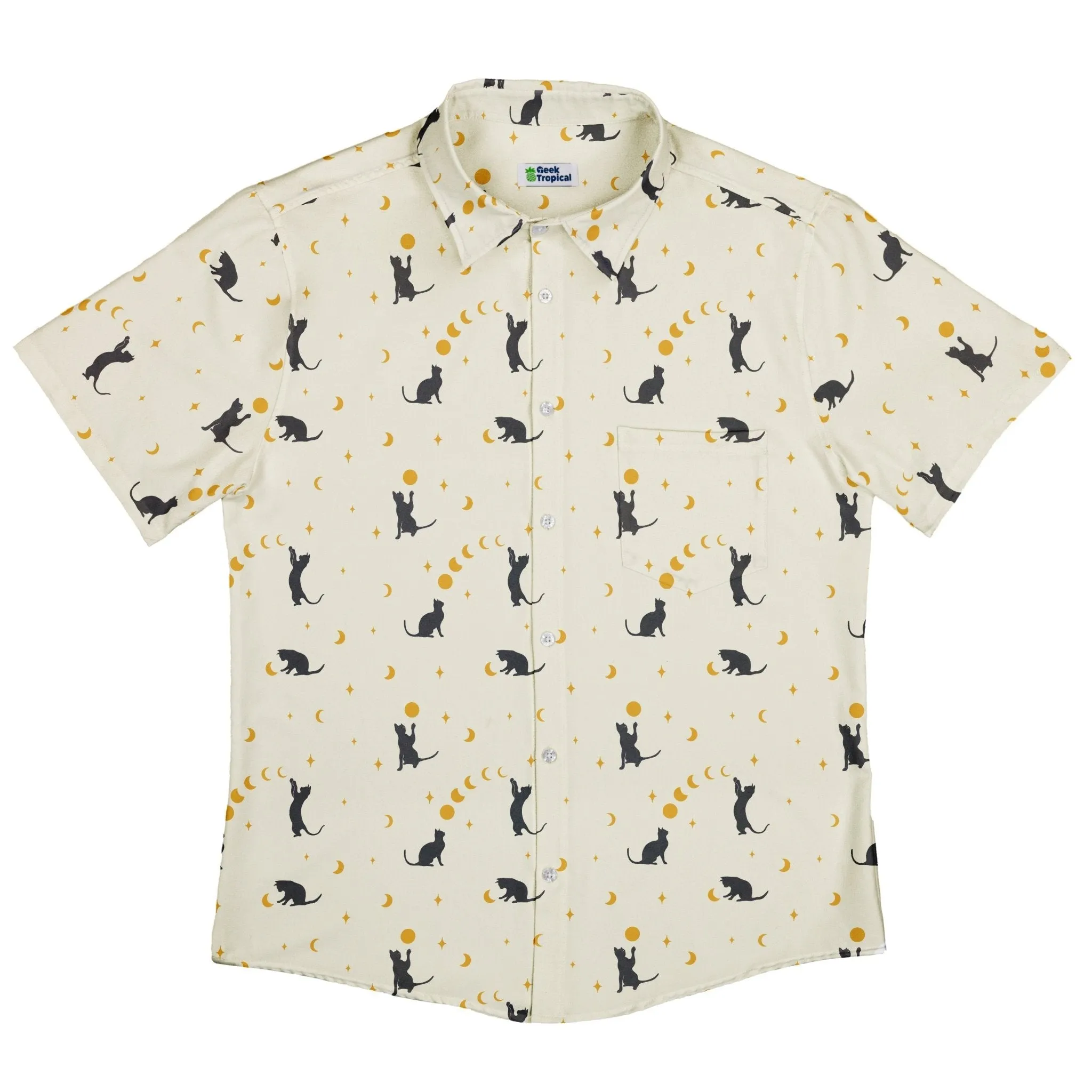 Episodic Cat Catching the Moon Button Up Shirt