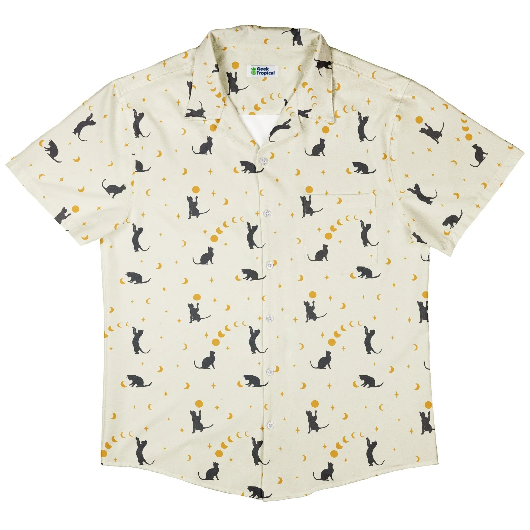 Episodic Cat Catching the Moon Button Up Shirt