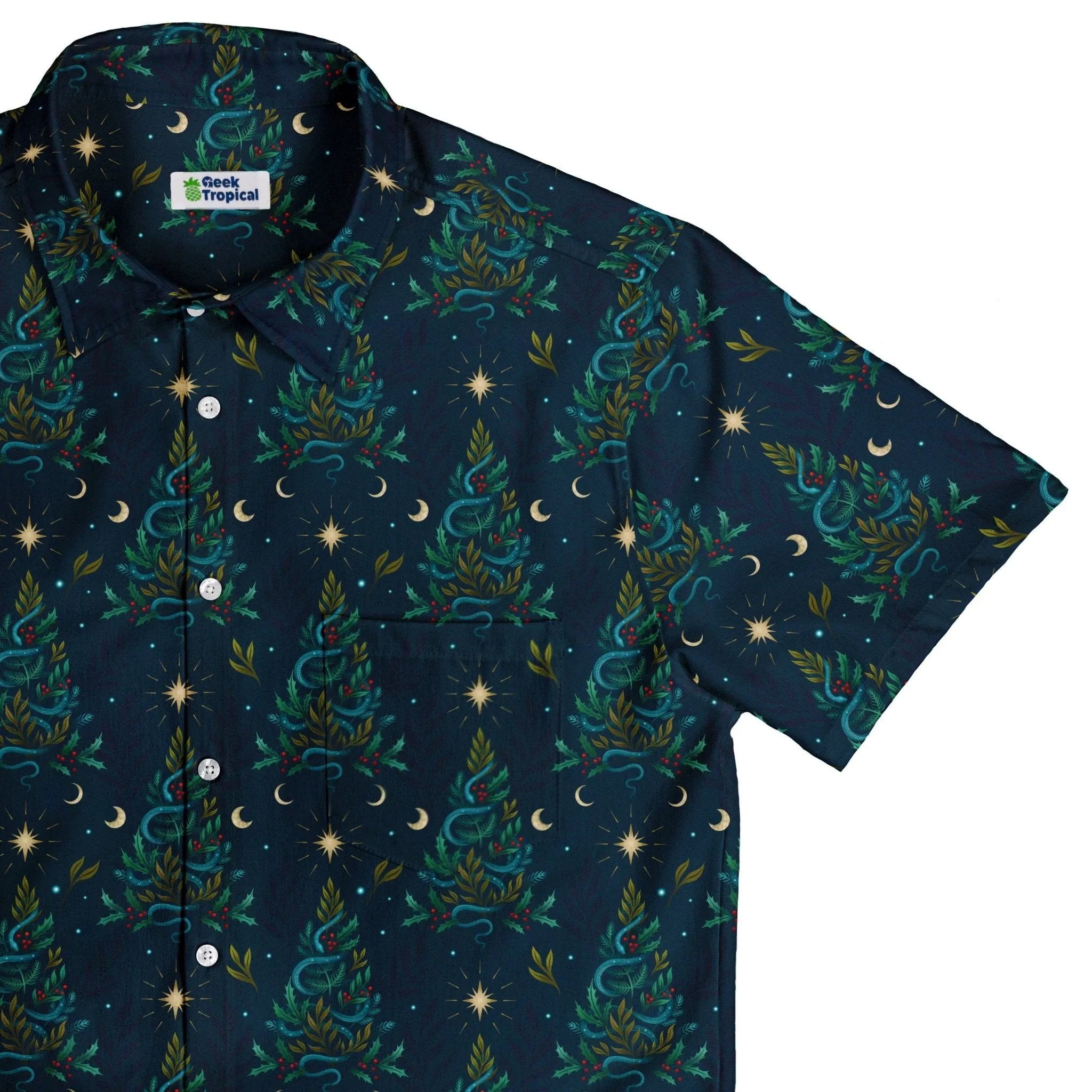 Episodic Serpent Christmas Button Up Shirt