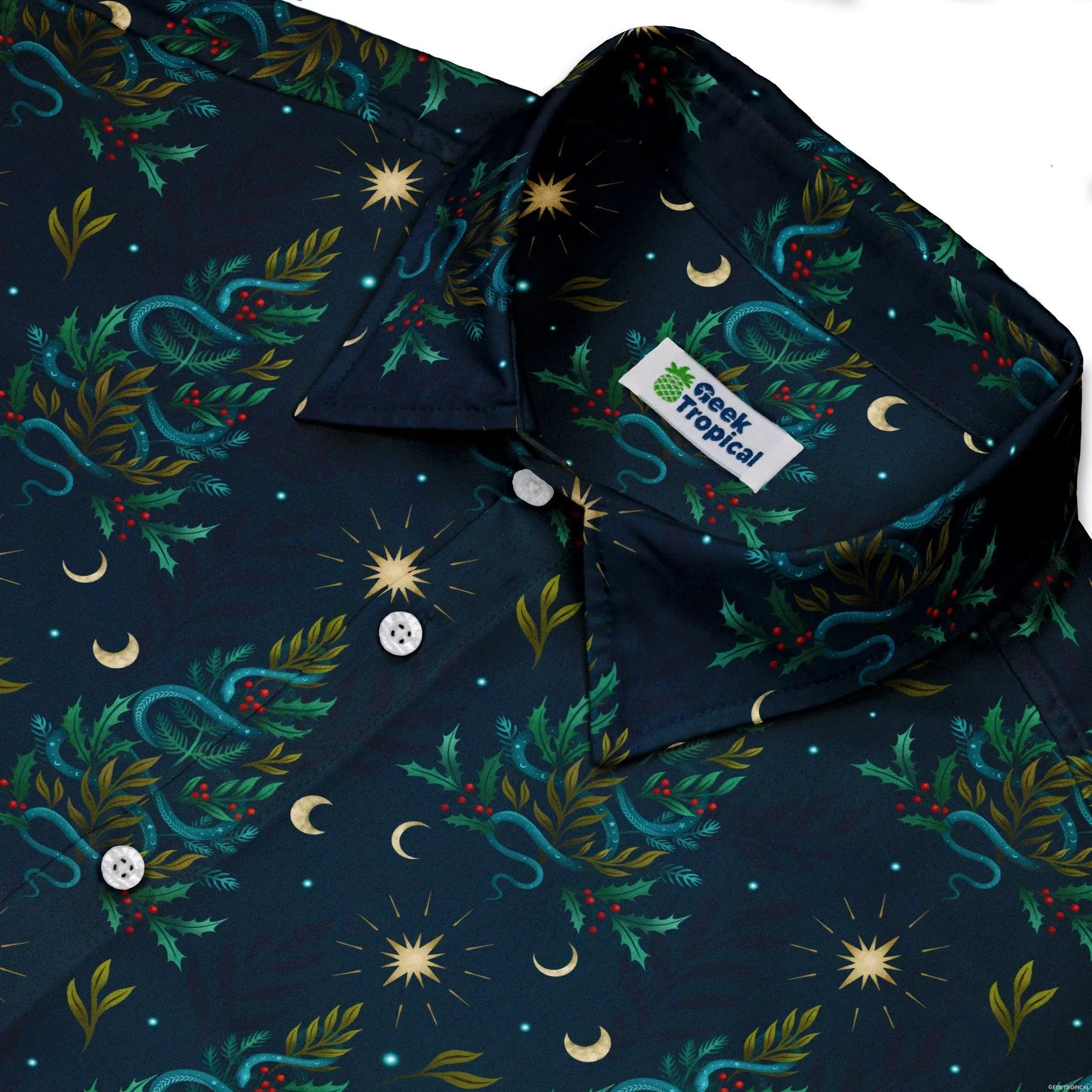 Episodic Serpent Christmas Button Up Shirt