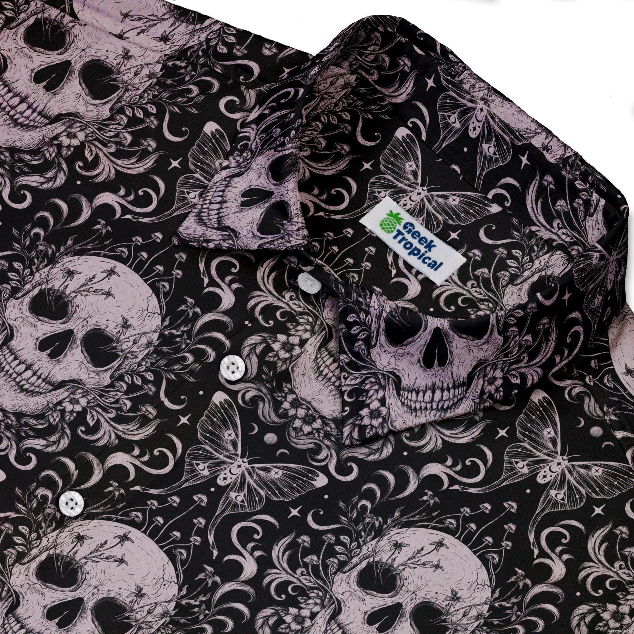 Episodic Skull Black White Button Up Shirt